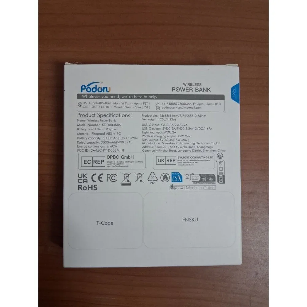 NIB Podoru Power Bank 5000mAh Magnetic Wireless KT-D003MINI